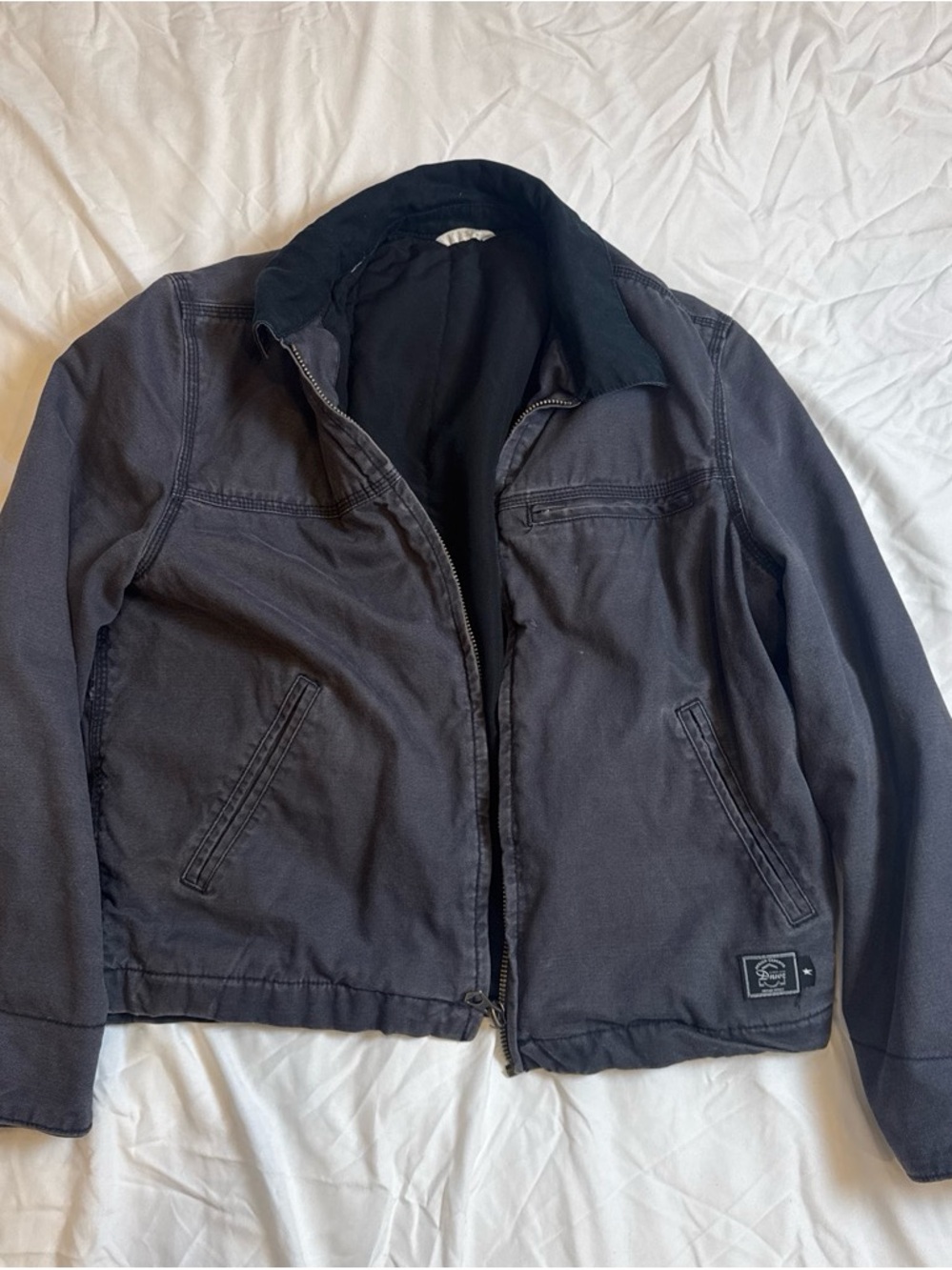 Zara Men's Charcoal Zip-Front Lightweight Jacket